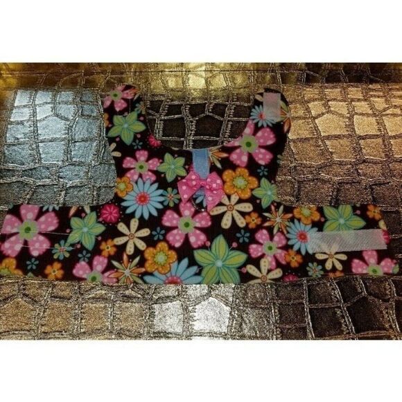 *FIRM* Tiny Dog/Cat Harness XS BROWN FLOWERS Handmade - Picture 7 of 7